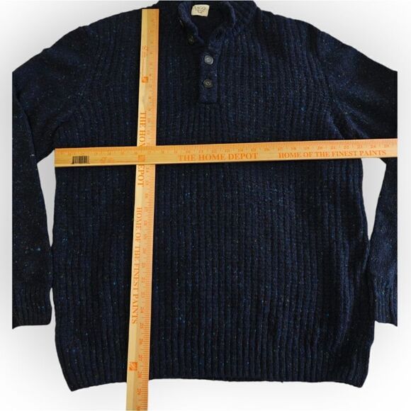 LAGO MADE IN ITALY BLUE WOOL BLEND MEN'S SWEATER SIZE L - Picture 4 of 6